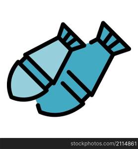 Air bombs icon. Outline air bombs vector icon color flat isolated. Air bombs icon color outline vector