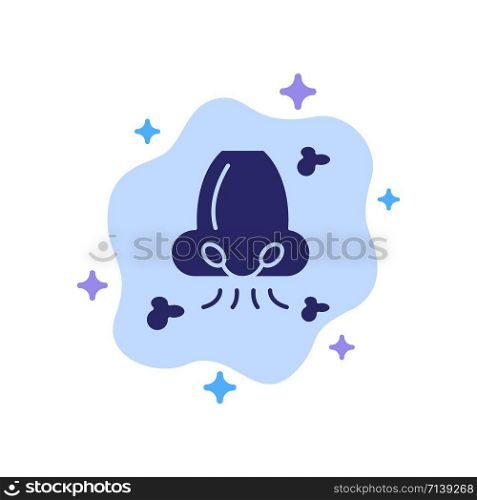 Air, Breathe, Health, Nose, Pollution Blue Icon on Abstract Cloud Background