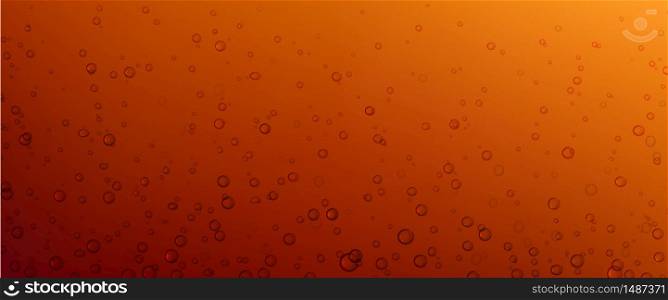 Air bubbles of cola, soda drink, beer or water texture abstract background. Dynamic fizzy carbonated motion, transparent aqua with randomly moving underwater fizzing droplets, realistic 3d vector. Air bubbles of cola, soda drink or beer texture