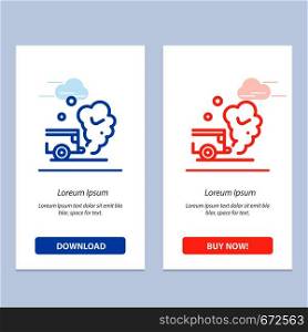 Air, Car, Gas, Pollution, Smoke Blue and Red Download and Buy Now web Widget Card Template