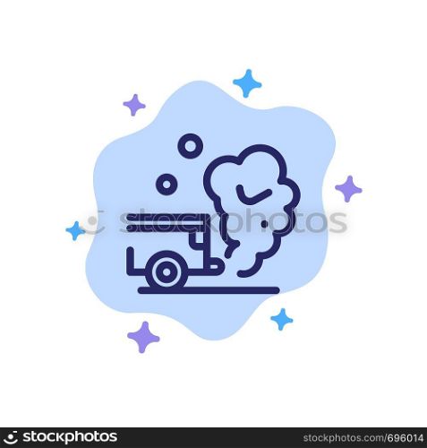 Air, Car, Gas, Pollution, Smoke Blue Icon on Abstract Cloud Background