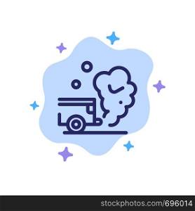 Air, Car, Gas, Pollution, Smoke Blue Icon on Abstract Cloud Background