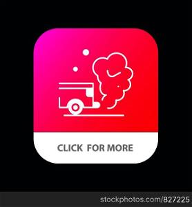 Air, Car, Gas, Pollution, Smoke Mobile App Button. Android and IOS Glyph Version