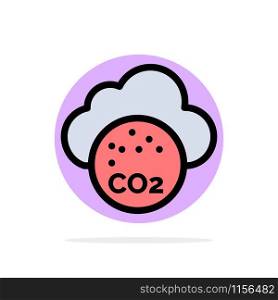 Air, Carbone Dioxide, Co2, Pollution Abstract Circle Background Flat color Icon