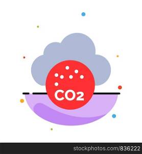 Air, Carbone Dioxide, Co2, Pollution Abstract Flat Color Icon Template