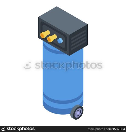 Air compressor icon. Isometric of air compressor vector icon for web design isolated on white background. Air compressor icon, isometric style