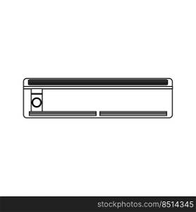 Air conditioner climate vector icon outline. Symbol temperature illustration cooling isolated white and conditioning house sign line thin