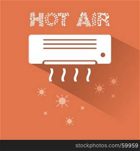 Air conditioner heating icon with text