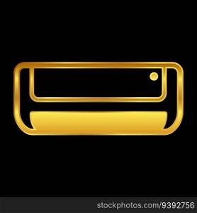 air conditioner icon in gold colored for graphic and web design
