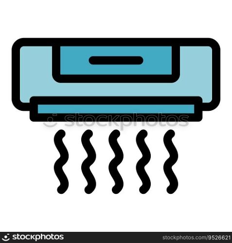Air conditioner icon outline vector. Clean filter. Wind purify color flat. Air conditioner icon vector flat