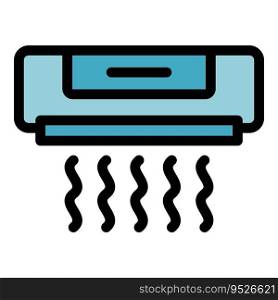 Air conditioner icon outline vector. Clean filter. Wind purify color flat. Air conditioner icon vector flat