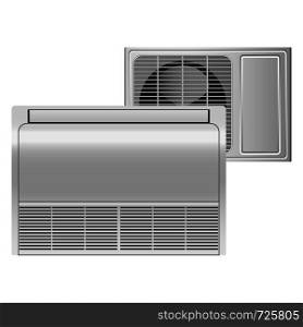 Air conditioner mockup. Realistic illustration of air conditioner vector mockup for web. Air conditioner mockup, realistic style