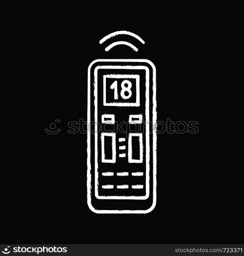 Air conditioner remote control chalk icon. Isolated vector chalkboard illustration. Air conditioner remote control chalk icon