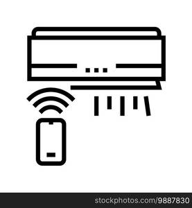 air conditioning, climate control system line icon vector. air conditioning, climate control system sign. isolated contour symbol black illustration. air conditioning, climate control system line icon vector illustration