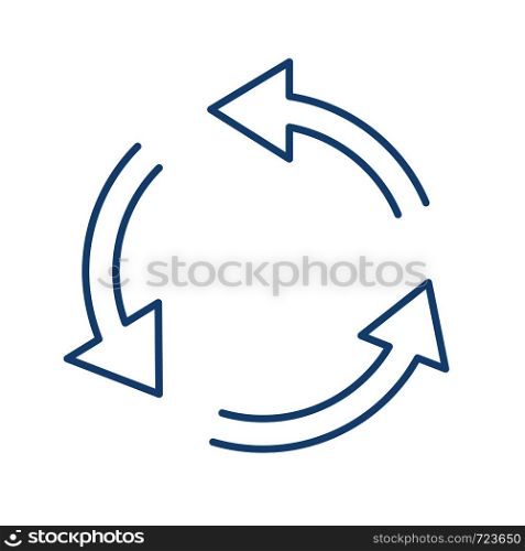Air conditioning color icon. Circular arrow. Air circulation. Ventilation sign. Rotation. Isolated vector illustration. Air conditioning color icon