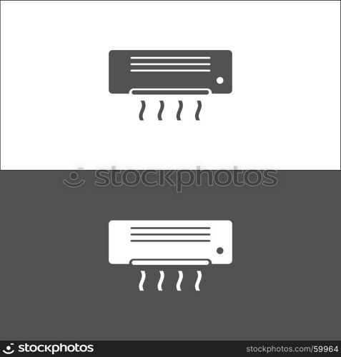 Air conditioning icon on black and white background