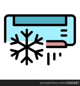 Air conditioning snowflake icon. Outline air conditioning snowflake vector icon color flat isolated. Air conditioning snowflake icon color outline vector