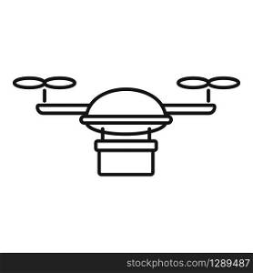 Air drone delivery icon. Outline air drone delivery vector icon for web design isolated on white background. Air drone delivery icon, outline style