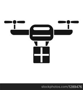 Air drone delivery icon. Simple illustration of air drone delivery vector icon for web design isolated on white background. Air drone delivery icon, simple style