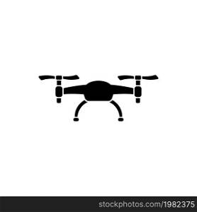 Air Drone. Flat Vector Icon. Simple black symbol on white background. Air Drone Flat Vector Icon