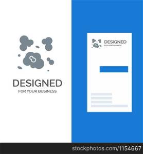 Air, Dust, Environment, Pollution Grey Logo Design and Business Card Template