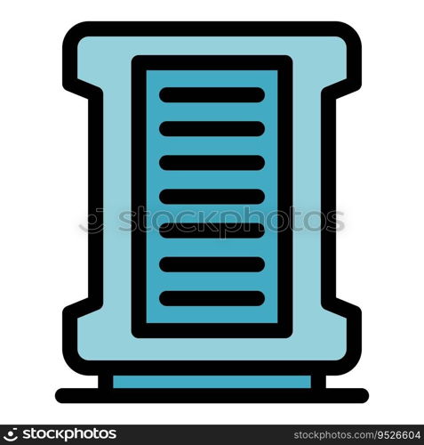 Air filter equipment icon outline vector. Plant wind. Clean dust color flat. Air filter equipment icon vector flat