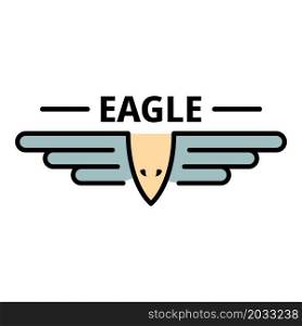 Air force eagle icon. Outline air force eagle vector icon color flat isolated. Air force eagle logo, outline style