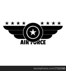 Air force logo. Simple illustration of air force vector logo for web design isolated on white background. Air force logo, simple style