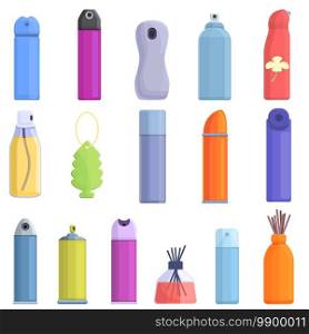 Air freshener icons set. Cartoon set of air freshener vector icons for web design. Air freshener icons set, cartoon style