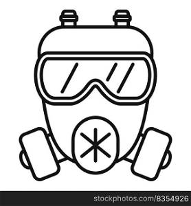 Air gas mask icon outline vector. Chemical respirator. Safety helmet. Air gas mask icon outline vector. Chemical respirator