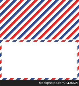air mail background and frame of the envelope of a letter mail, vector illustration for postage