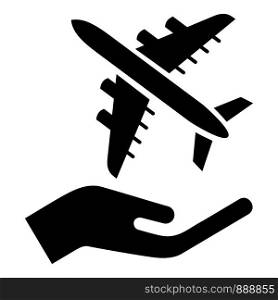 Air passenger protection icon. Simple illustration of air passenger protection vector icon for web. Air passenger protection icon, simple black style