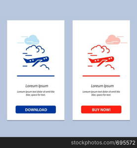 Air, Plane, Airplane, Fly Blue and Red Download and Buy Now web Widget Card Template