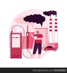 Air pollution abstract concept vector illustration. Pollution from factories, air quality measuring method, environmental problem, urban smog, vehicle exhaust, global warming abstract metaphor.. Air pollution abstract concept vector illustration.