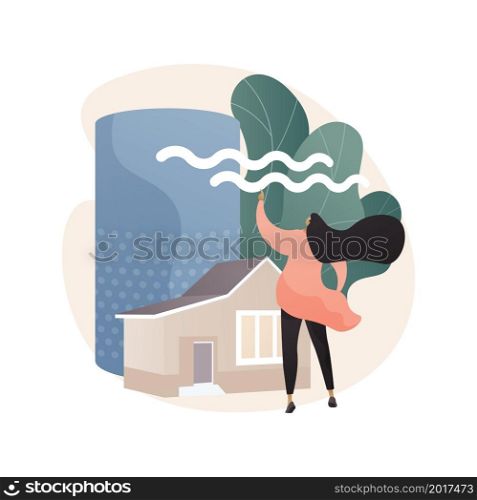 Air quality monitor abstract concept vector illustration. Indoor monitoring system, smart home detectors, air filtering, improve the air quality, sensor measuring pollution abstract metaphor.. Air quality monitor abstract concept vector illustration.