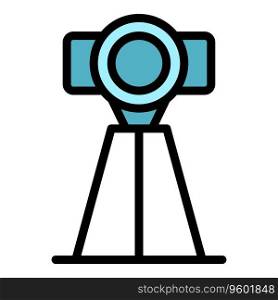 Air show camera icon outline vector. Auto drive. Movie cinema color flat. Air show camera icon vector flat