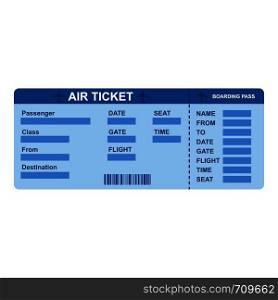 Air ticket icon. Flat illustration of air ticket vector icon for web. Air ticket icon, flat style
