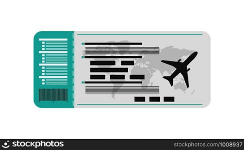 air ticket in flat style on white background. air ticket in flat, on white background