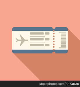 Air ticket trip icon flat vector. Airline pass. Airport travel. Air ticket trip icon flat vector. Airline pass