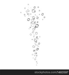 Air transparent bubbles isolated on white background. Underwater fizzing realistic oxygen balls. Vector glossy bright abstract elements of stock illustration.. Air transparent bubbles isolated on white background. Underwater fizzing realistic oxygen balls. Vector stock illustration