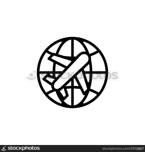Air transport icon vector. A thin line sign. Isolated contour symbol illustration. Air transport icon vector. Isolated contour symbol illustration