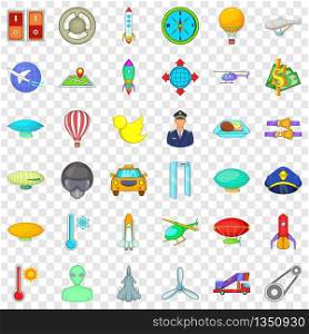 Air transport icons set. Cartoon style of 36 air transport vector icons for web for any design. Air transport icons set, cartoon style