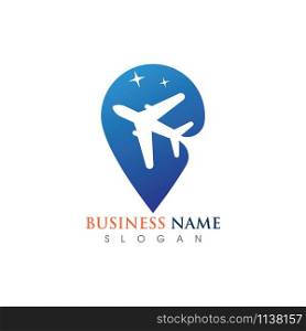 Air Travel in World Logo Template Design Creative Symbol, Icon