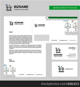 Air turbine Business Letterhead, Envelope and visiting Card Design vector template