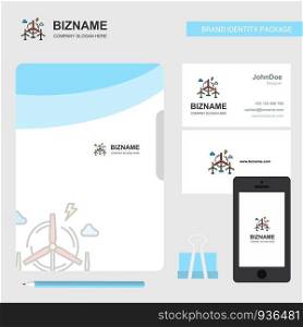 Air turbine Business Logo, File Cover Visiting Card and Mobile App Design. Vector Illustration