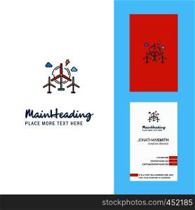 Air turbine Creative Logo and business card. vertical Design Vector