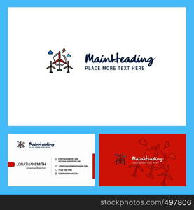 Air turbine Logo design with Tagline & Front and Back Busienss Card Template. Vector Creative Design