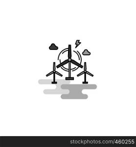 Air turbine Web Icon. Flat Line Filled Gray Icon Vector