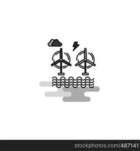 Air turbine Web Icon. Flat Line Filled Gray Icon Vector