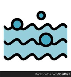 Air wave icon outline vector. Air clean. Wind protection color flat. Air wave icon vector flat